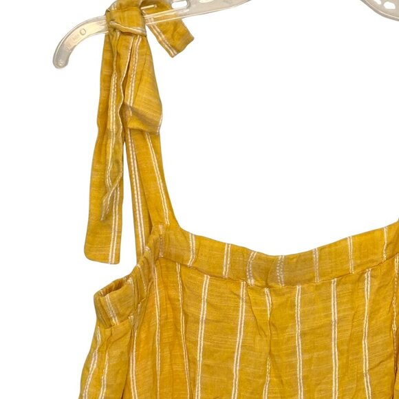 True Craft Junior’s Tiered Tie Shoulder Yellow Striped Top - Size Medium - Picture 5 of 9